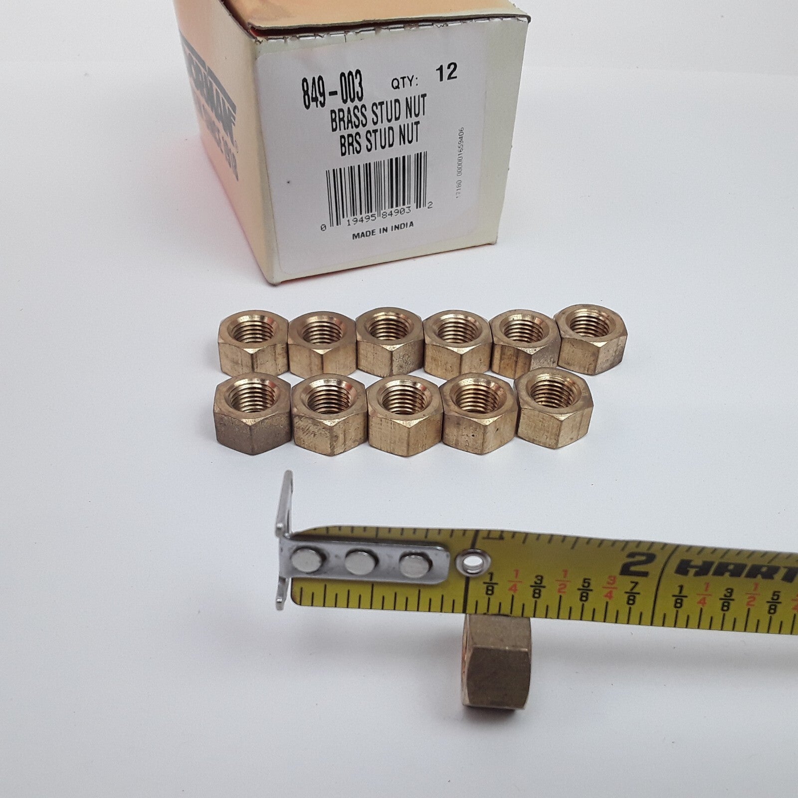 Multi-Purpose Corrosion-Resistant Hex Nuts - Stud (Brass and Steel) - 3/8-24In