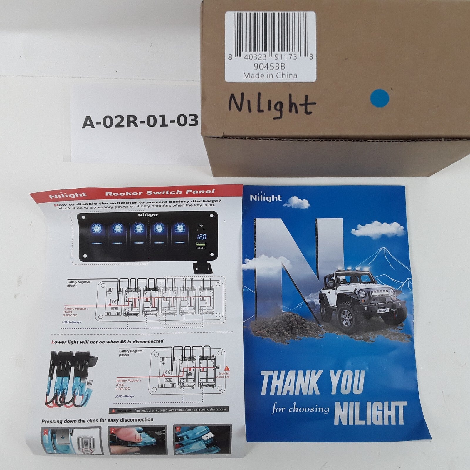 Nilight 90453B 3 Gang Aluminum Rocker Laser Toggle Switch Panel Aluminum 12V 24V