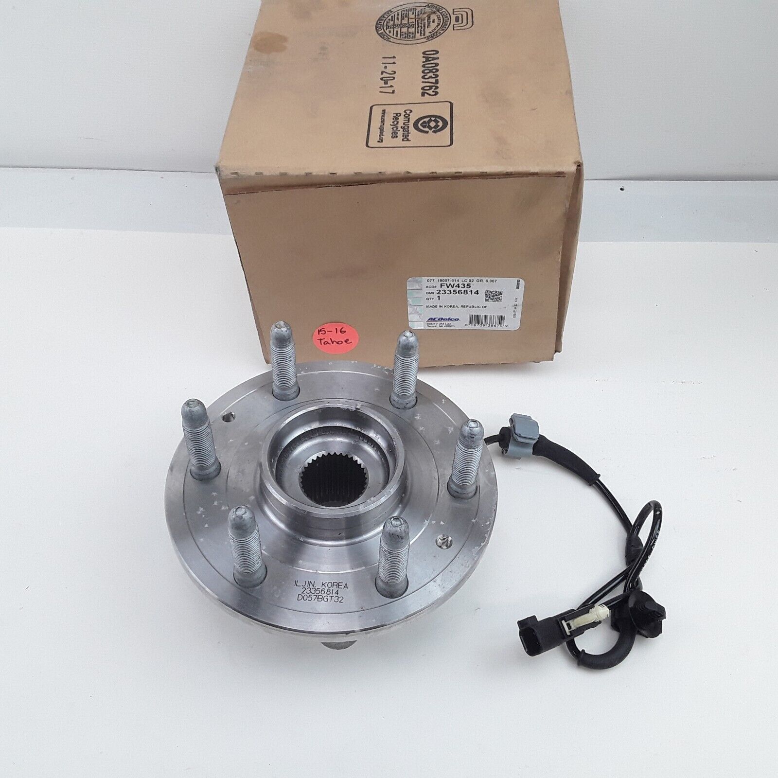 OEM GM 23356814 Front Wheel Hub Bearing Replaces 84869190, 20971870, 23498357