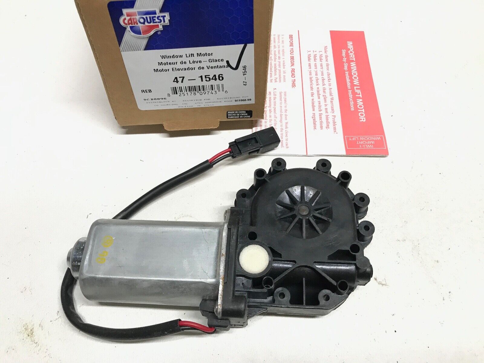 Power Window Motor-Window Lift Motor Front Right CARQUEST 47-1546 Rema for Honda - HotCarParts