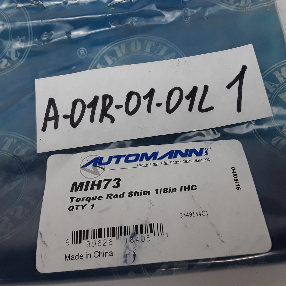 Automann MIH73 Axle Torque Rod Shim 1/8" For International Trucks repl.3549154C1