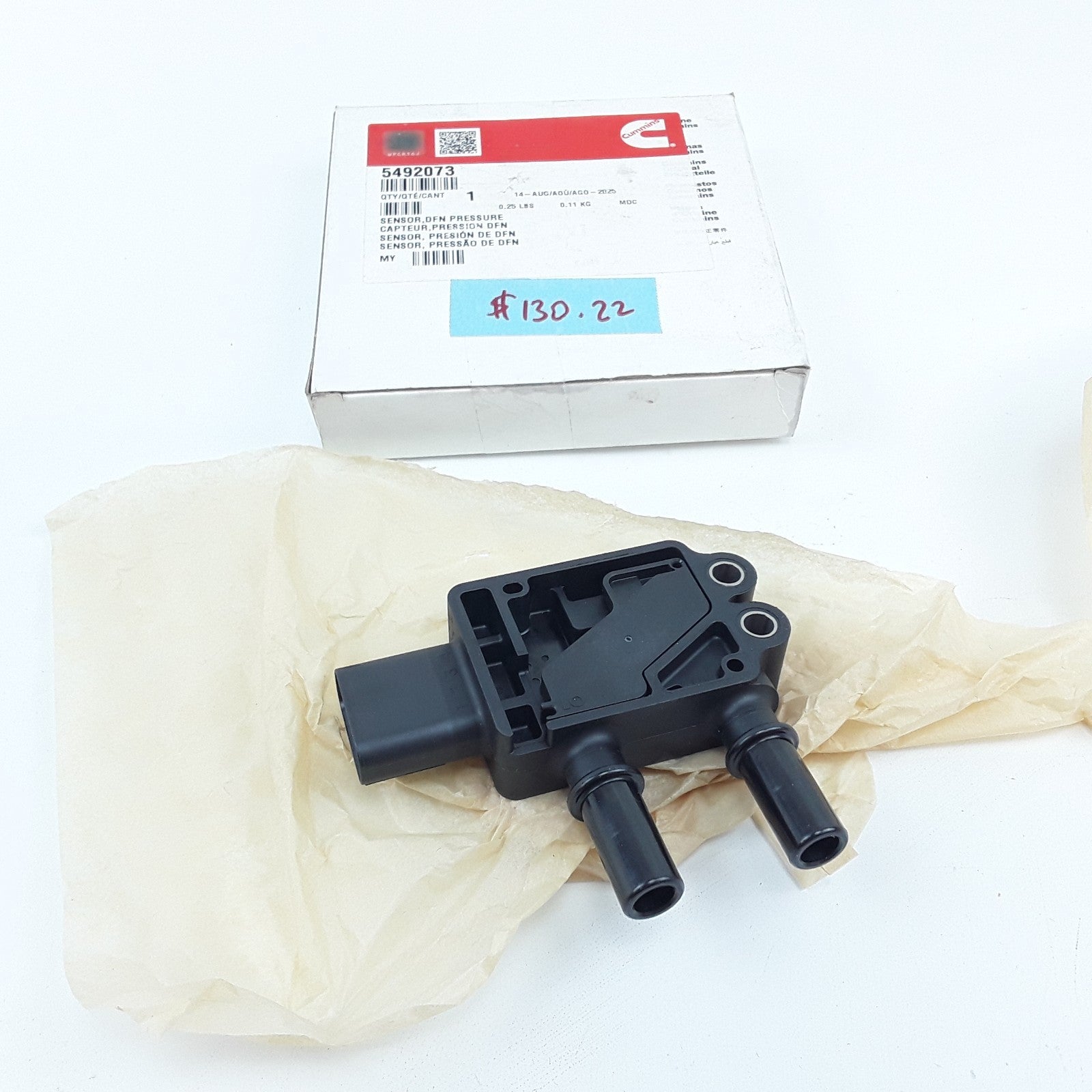 OEM Cummins 5492073 Differential Pressure Sensor EPA17 15 Liter ISX QSX Engines