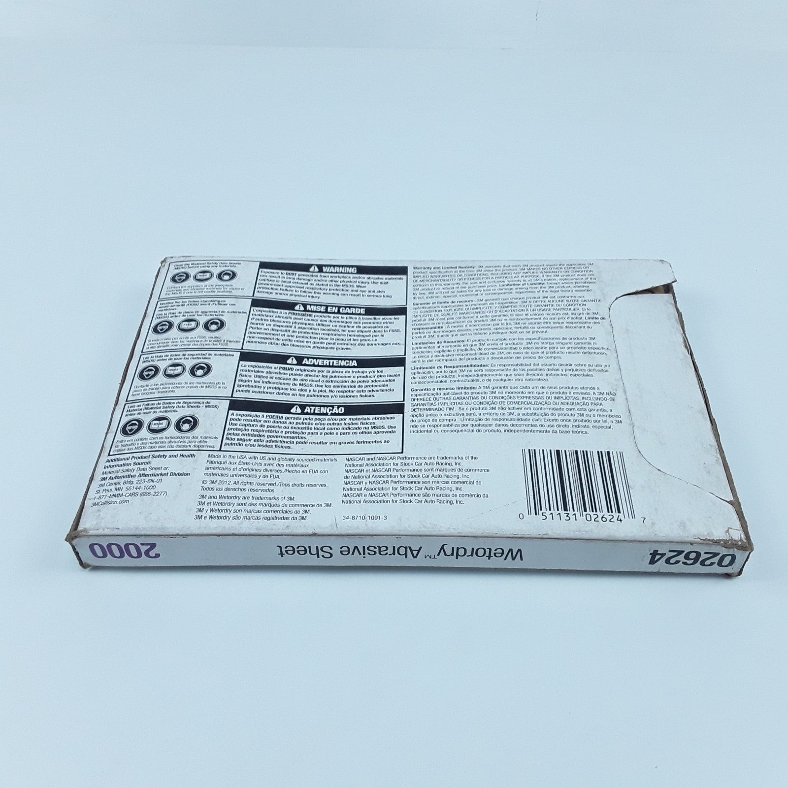3M 02624 Wetordry Abrasive Sheet 5 1/2 in X 9 in 2000 Grit 50 Sheets Per Carton