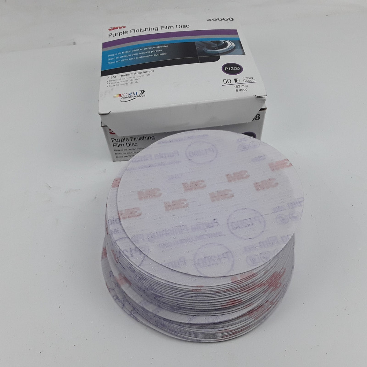 3M 30668 Purple Finishing Film Abrasive Disc 6 in P1200 50 Discs Per Carton