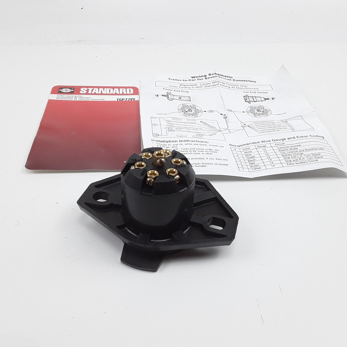 7 Pin Wire Trailer Plug Light Connector Female Standard Ignition TCP77PF