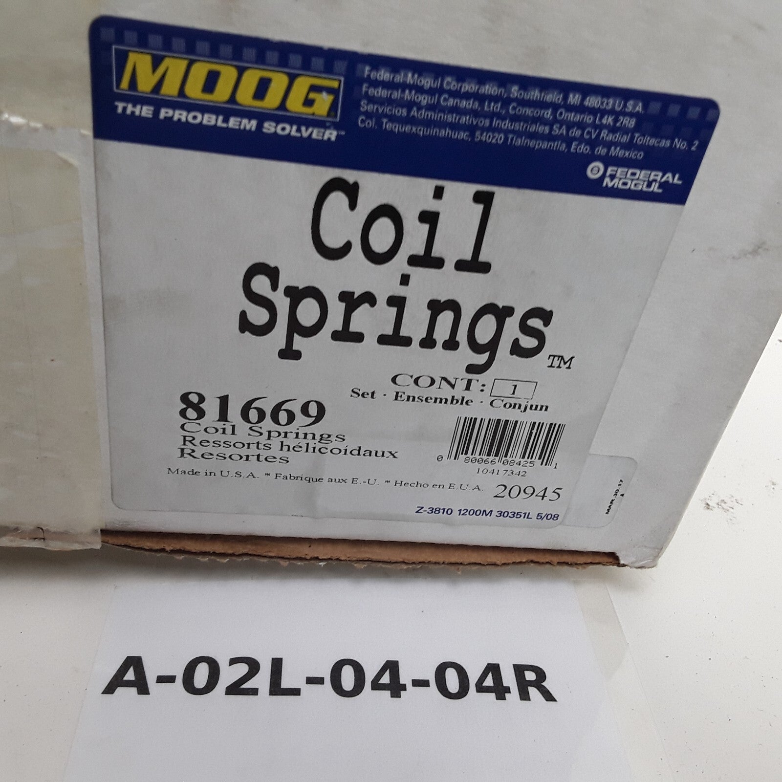 MOOG 81669 Rear Coil Spring Set Fits Mercury Milan Ford Fusion (2010 2011 2012)