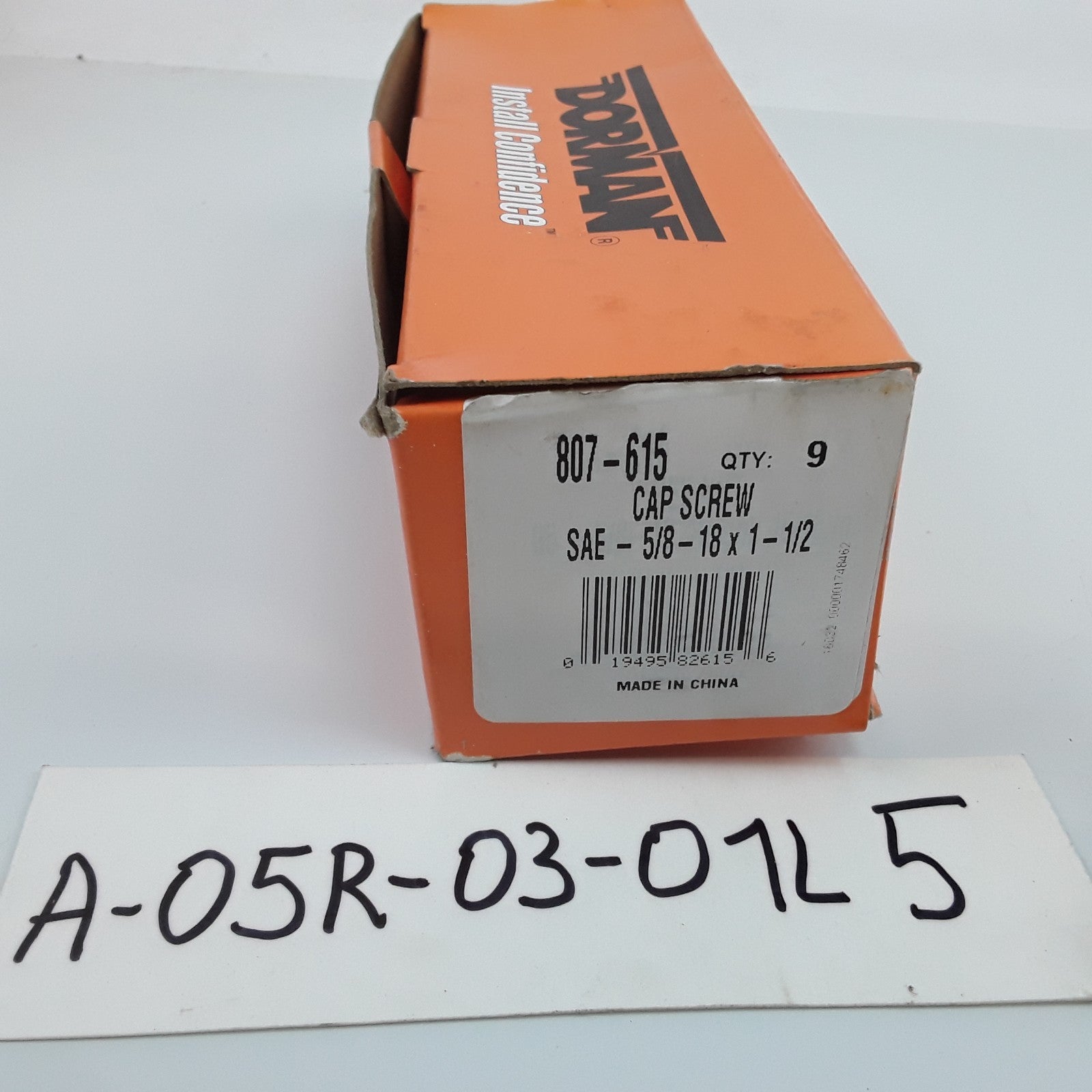 Dorman 807-615 Cap Screw-Hex Steel Head-Grade 5- 5/8-18 x 1-1/2 in Set of 9