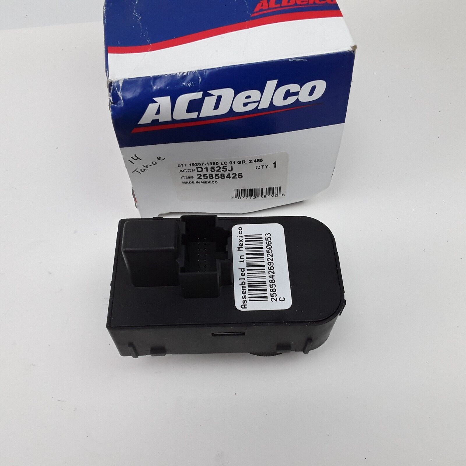 ACDelco D1525J Ebony Headlamp Instrument Panel Dimmer and Dome Lamp Switch