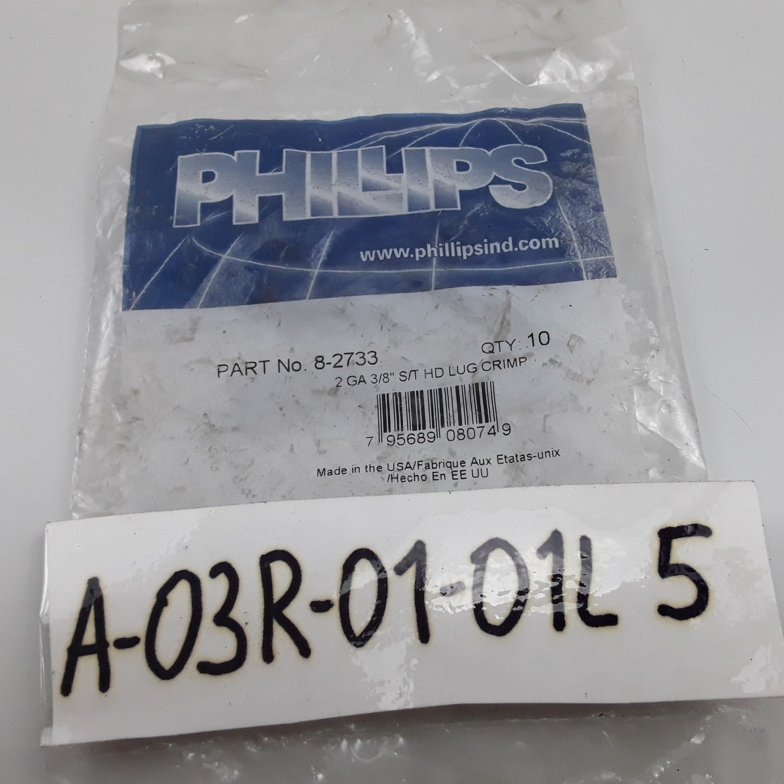 2 GA 3/8" Inches S/T HD Wire Connector Ring Terminals Cable Lug Crimp Pack of 10