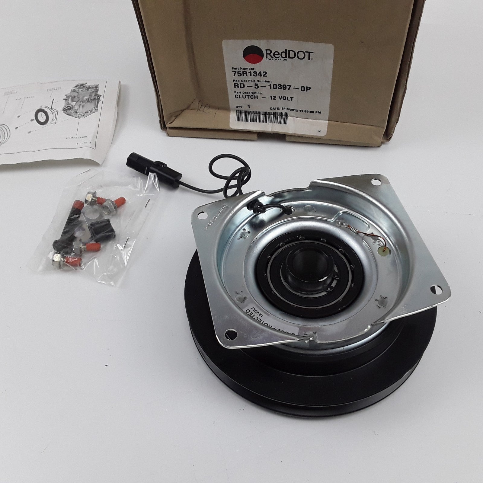 Red Dot 75R1342 Compressor Clutch Assembly 12V Heavy Duty High Performance