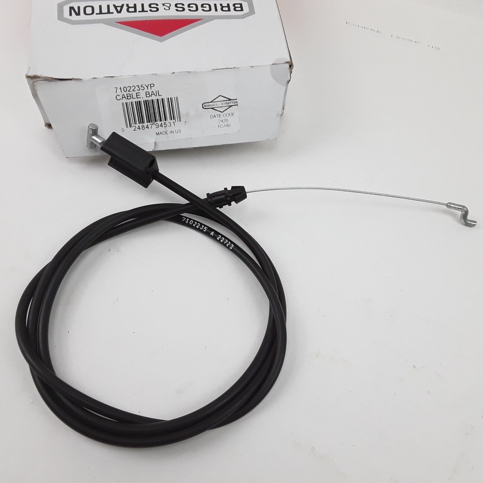 Briggs and Stratton 7102235YP Bail Cable Black Silver Fits Lawn Mowers