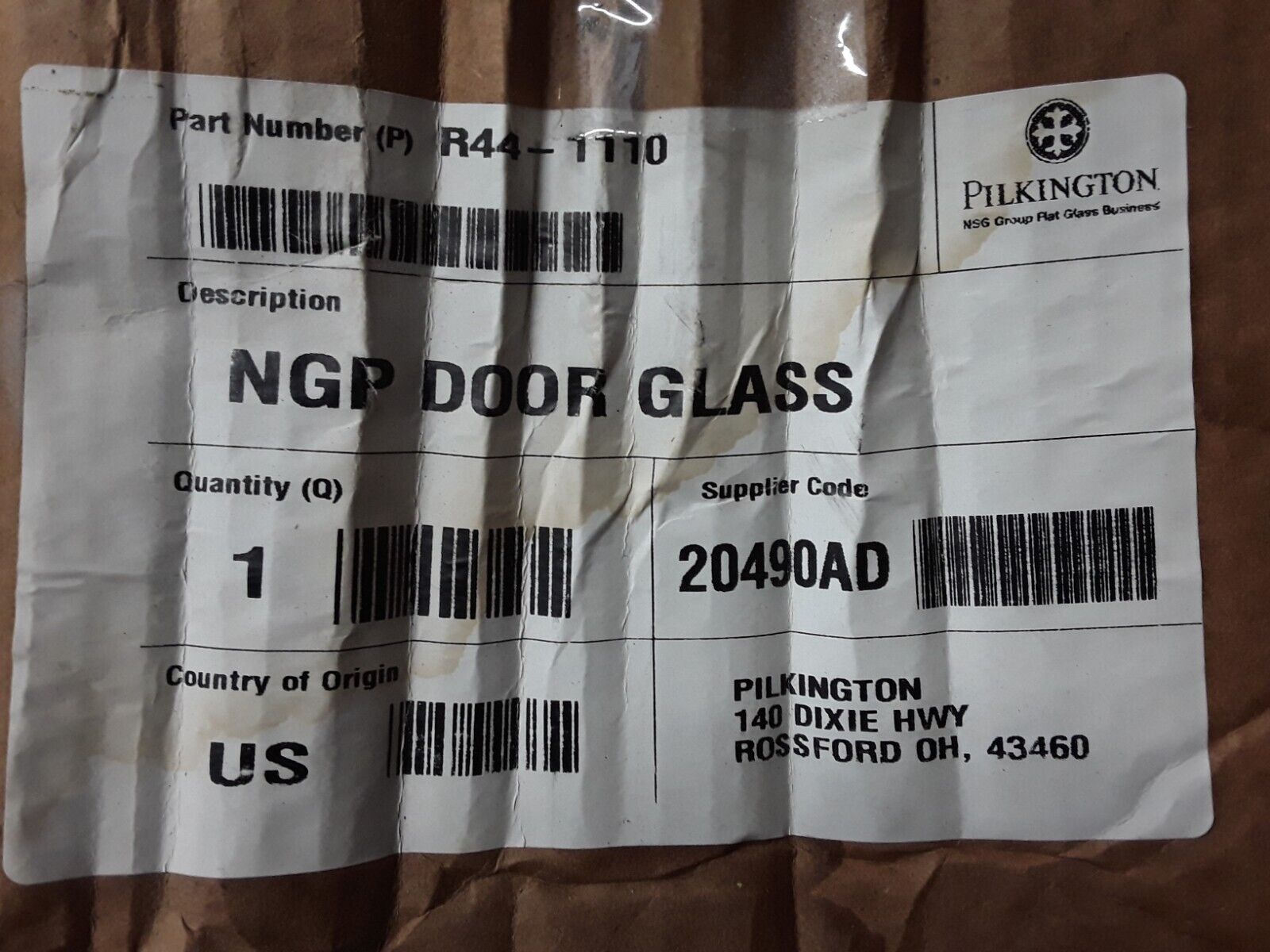 For Kenworth T680 LH Left Driver Side Door Glass NEW P/N 43R001237 , R44-1110 - HotCarParts