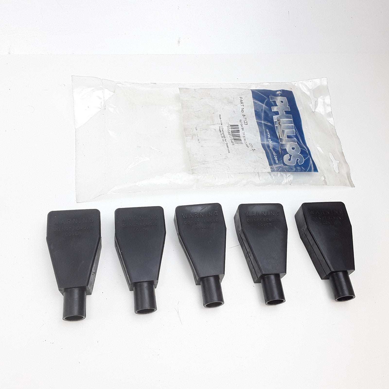5 Phillips Industries 8-7123 Battery Terminal Cover Straight Black 1 & 2 Gauge