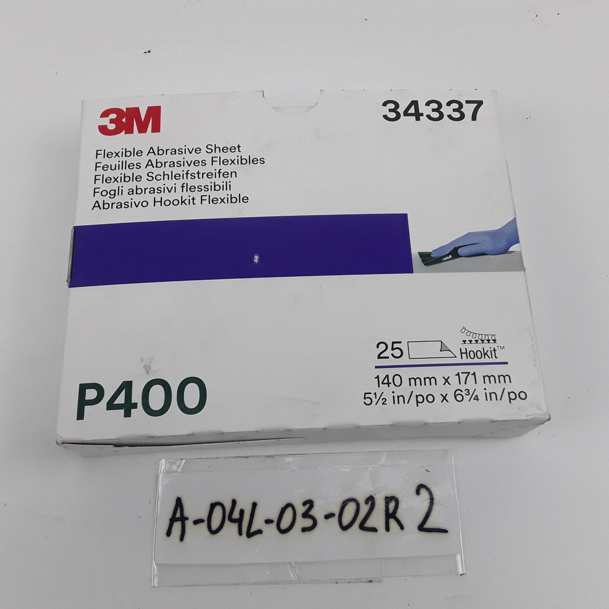 3M 34337 Flexible Abrasive Hand Sheet P400 5.5 in x 6.8 in 25 Sheets Per Carton