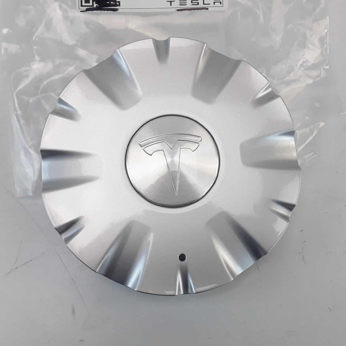Tesla 2016-21 Model X 20" Onyx Silver Wheel Center Hub Cap Genuine 1027283-00-A