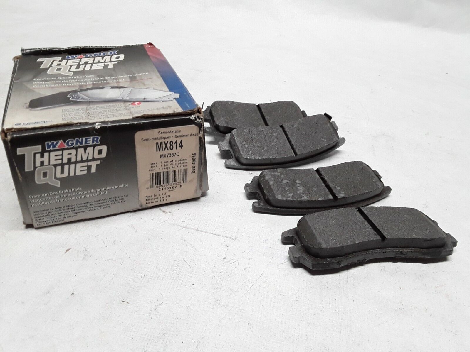 Disc Brake Pad Set-Wagner MX814 ThermoQuiet Disc Brake Pad Rear - HotCarParts