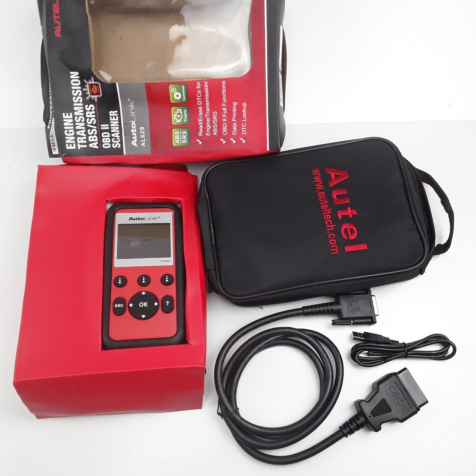 Autel Autolink AL629 ABS/SRS Engine Transmission OBD II Scanner Data Printing