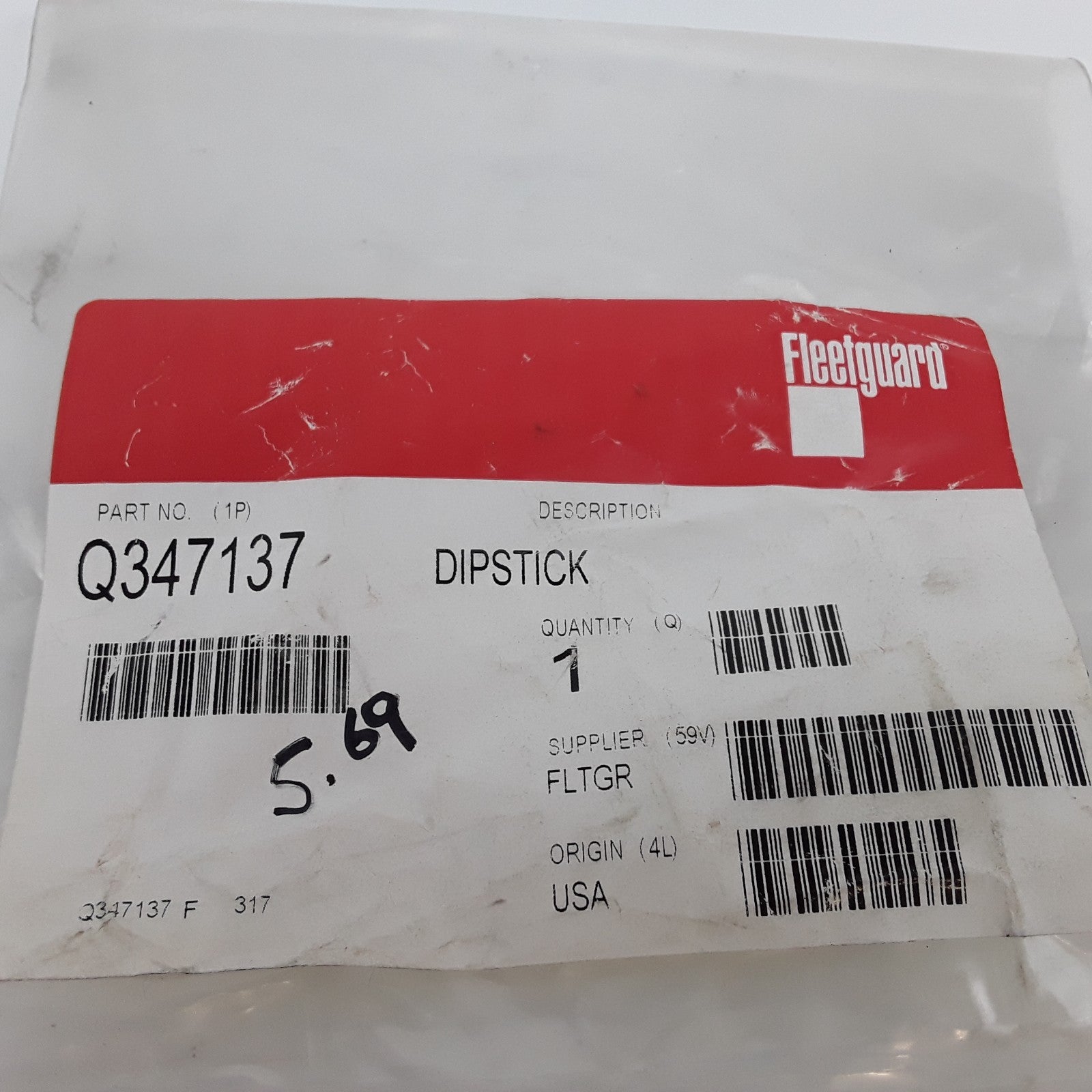Fleetguard Q347137 Power Steering Reservoir Cap Dipstick For Mack Trucks