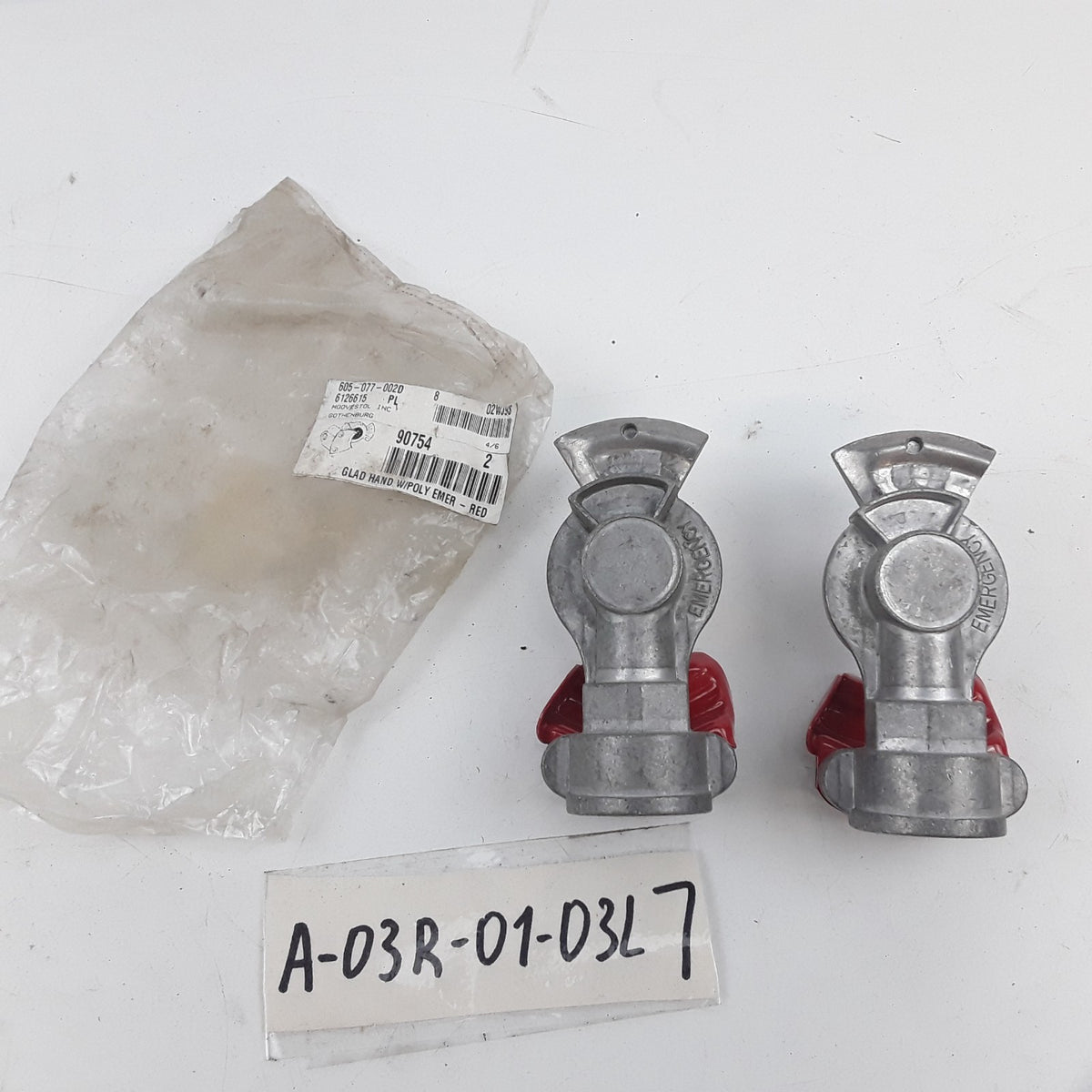 90754 Red Emergency Glad Hand Truck Coupling with Polyurethane Seal Set of 2