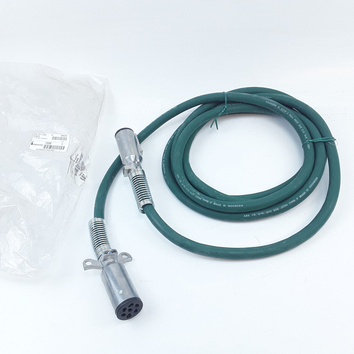 ABS Cord Straight Green Zinc Die-Cast Plugs 15 ft 7-Way For  Truck Trailer