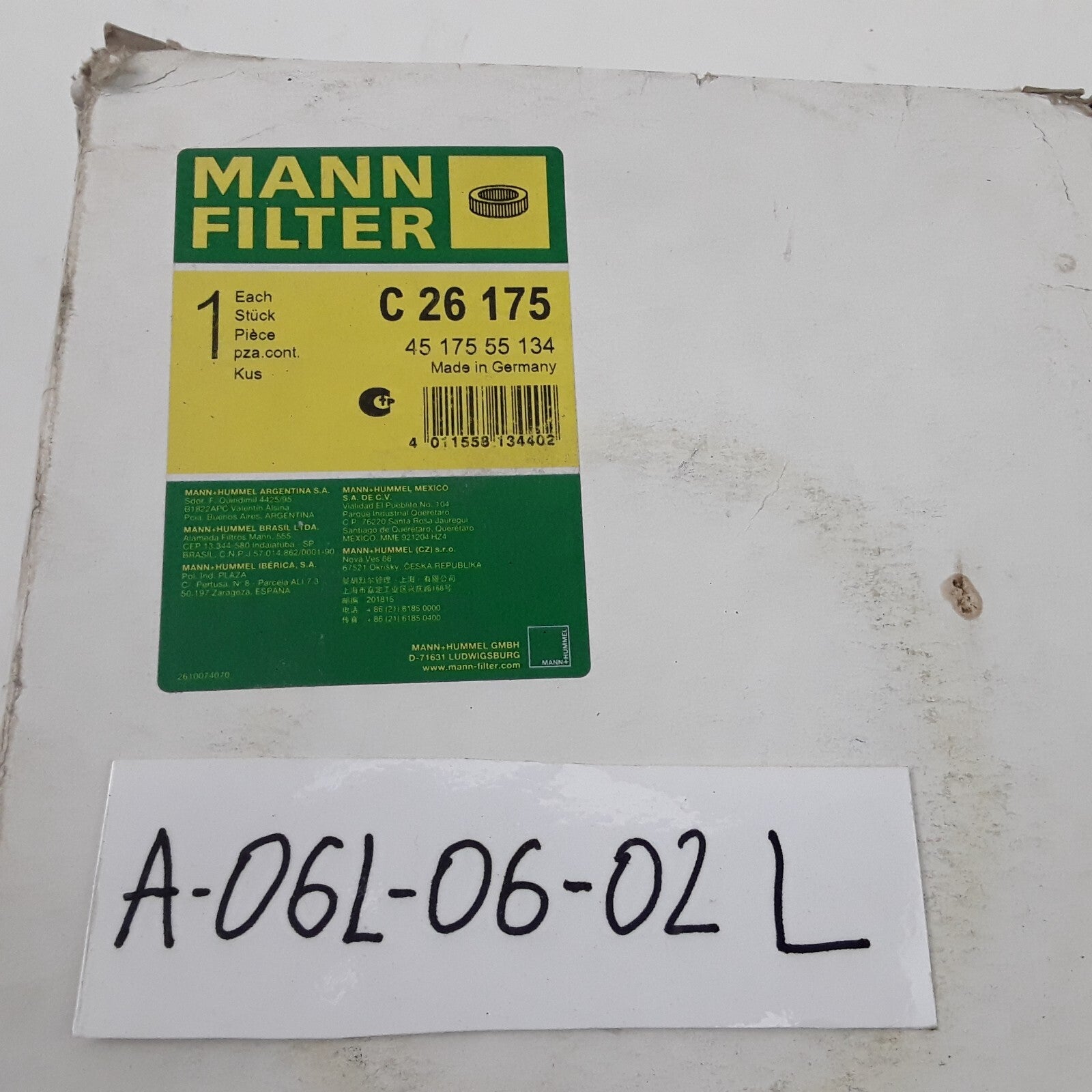 Mann-Filter C26175 Air Filter Fits Volkswagen Transporter Vanagon (1986-1991)