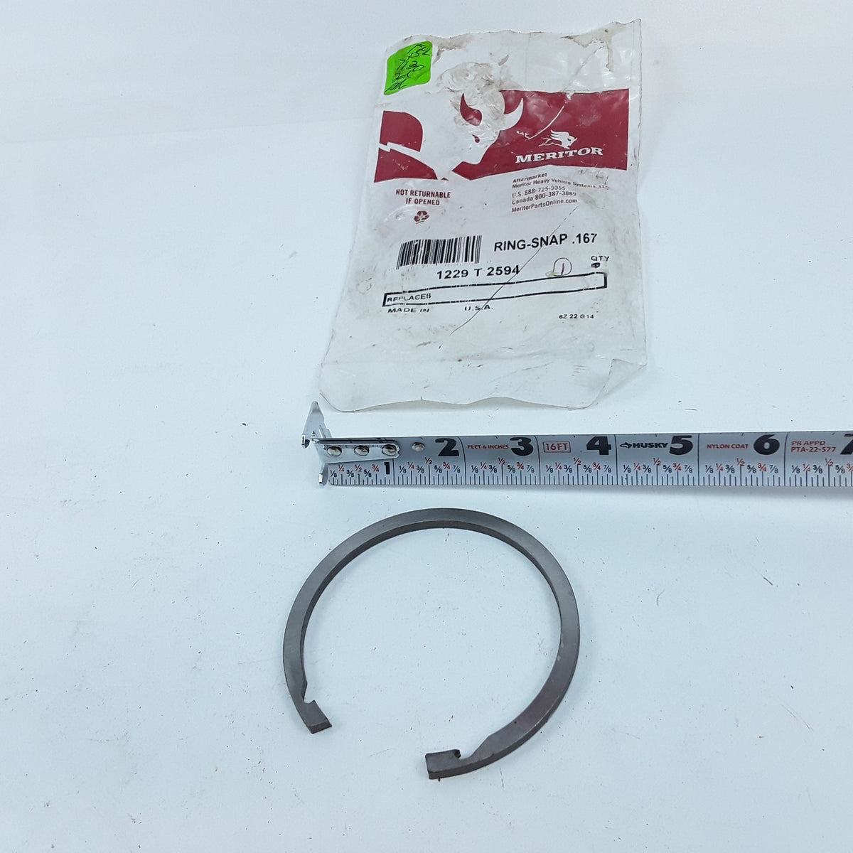 Meritor 1229T2594 Snap Ring 0.167 in. Fits Heavy Duty Truck and Trailer
