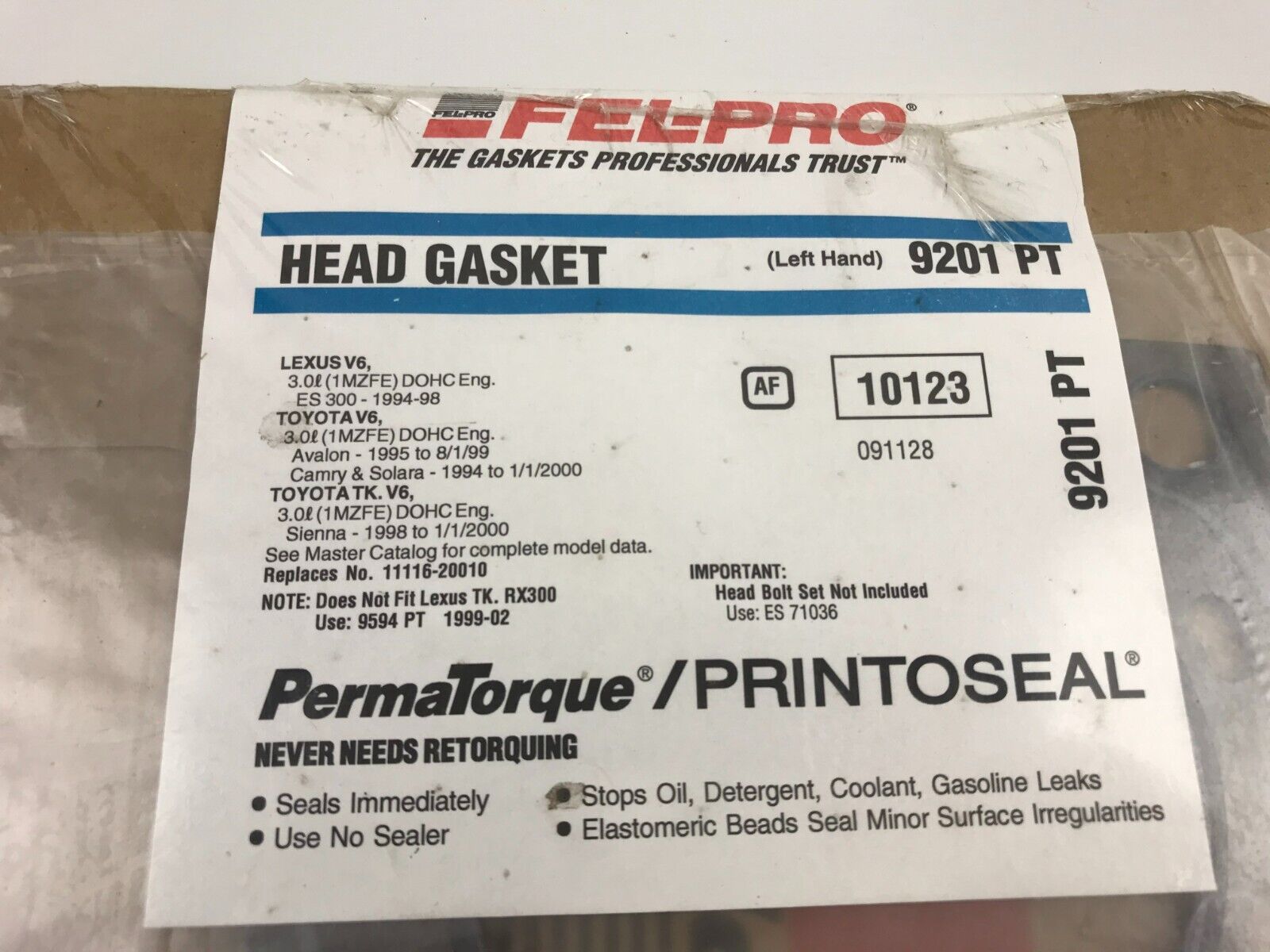 Engine Cylinder Head Gasket Left GENUINE Fel-Pro 9201 PT For Lexus,Toyota 3.0L - HotCarParts