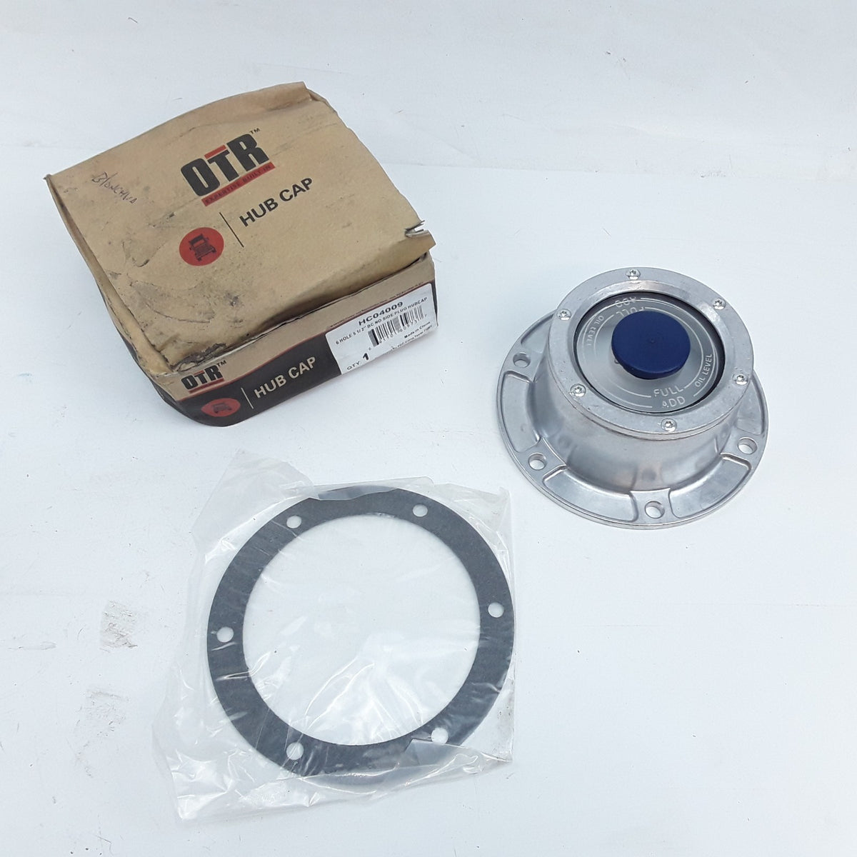OTR HC04009 Axle Hub Cap 6-Hole 5-1/2" BC No Side Plug Fits Trailer