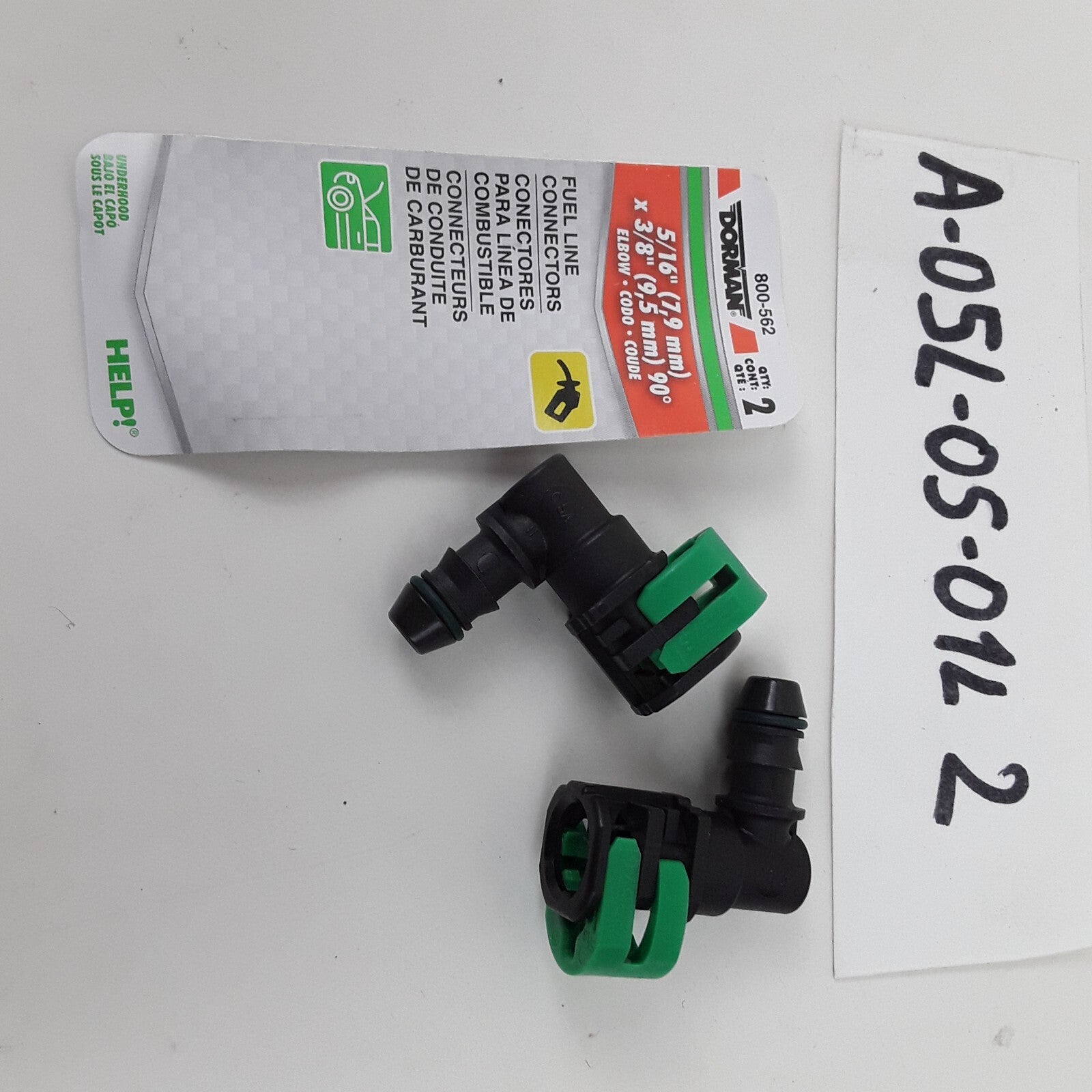 Car Fuel Line Connector 5/16 In (7.9mm)x 3/8 In (9.5mm) Elbow 90° Pack of 2