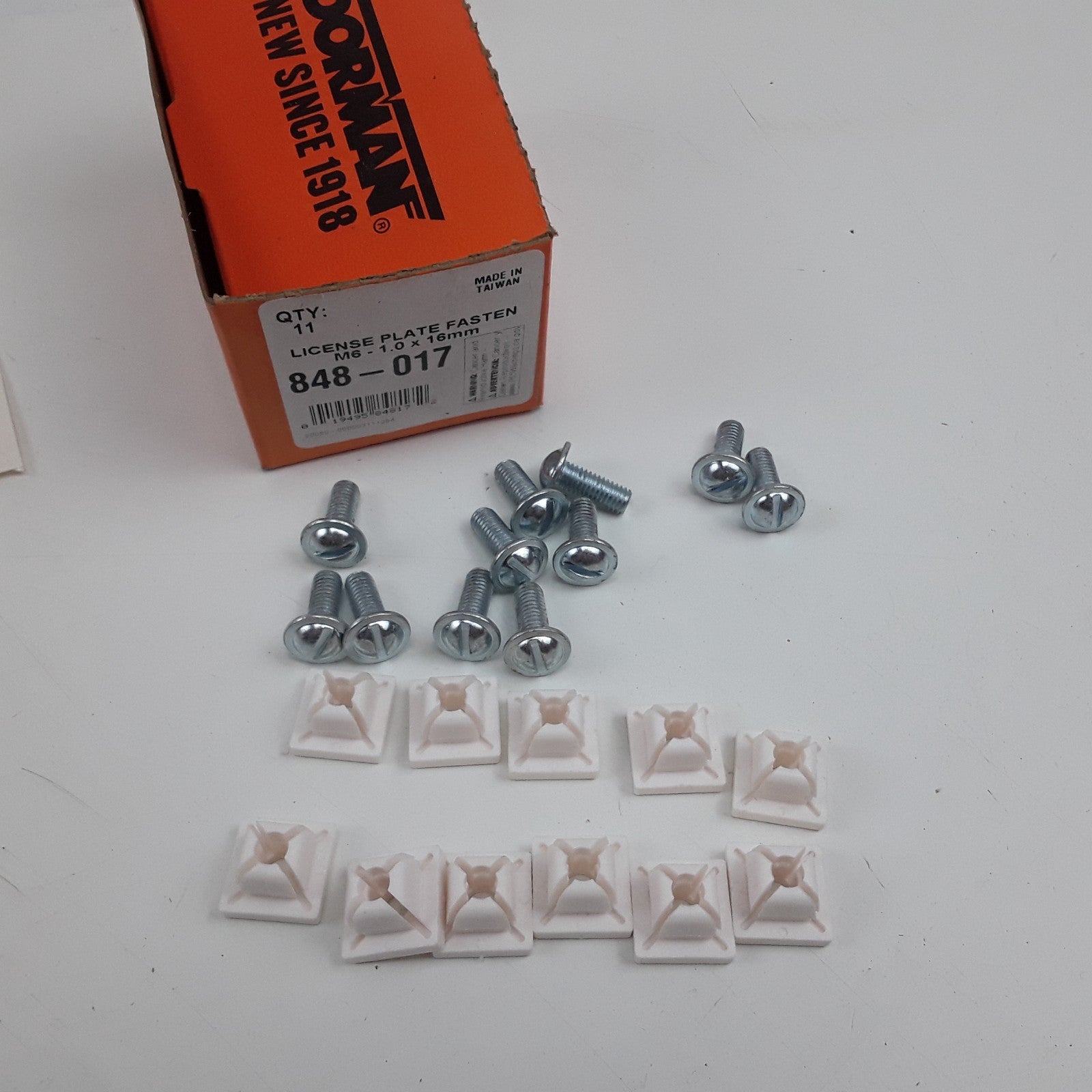Dorman 848-017 License Plate Fasteners Steel M6-1.0 x 16mm Set of 11