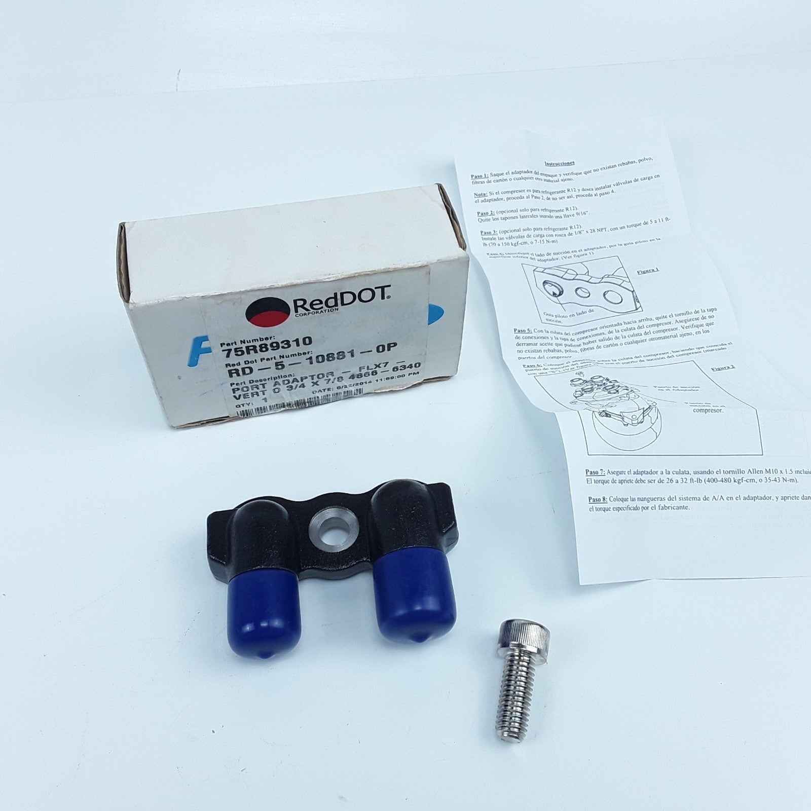Red Dot 75R89310 Suction Compressor Manifold Port Adapter Assembly 3/4 x 7/8