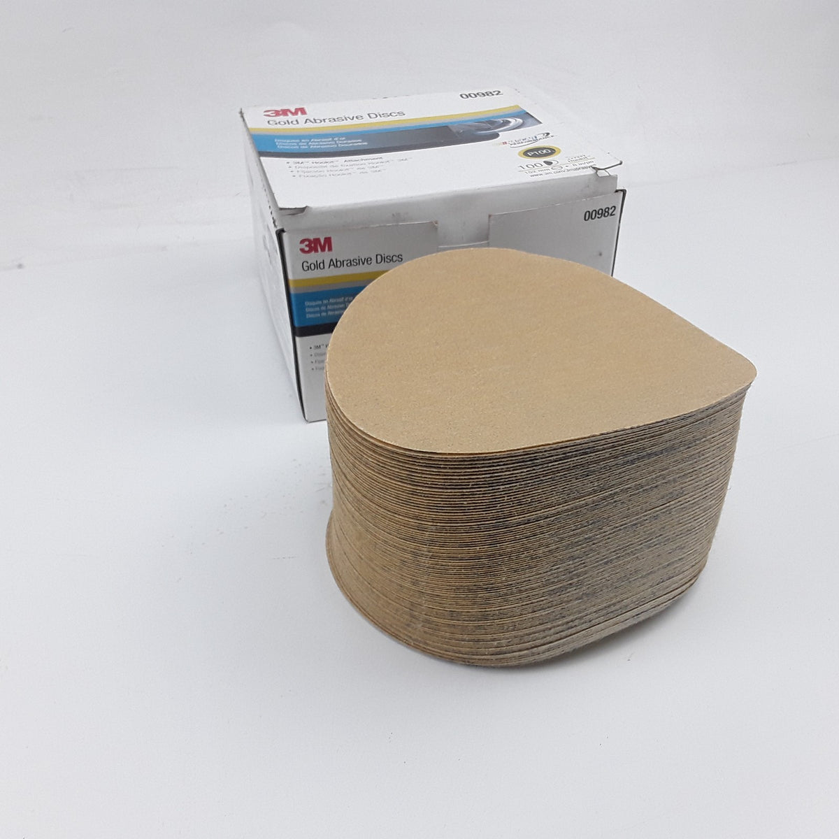 3M 00982 Hookit Gold Abrasive Disc P100 6 in 152mm 100 Discs Per Carton