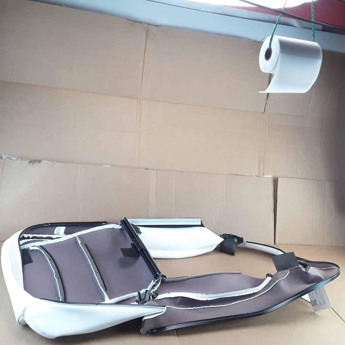 1963337-02-A Right White ISO Flag 2nd Row Seat Back Cover For Tesla Model Y OEM