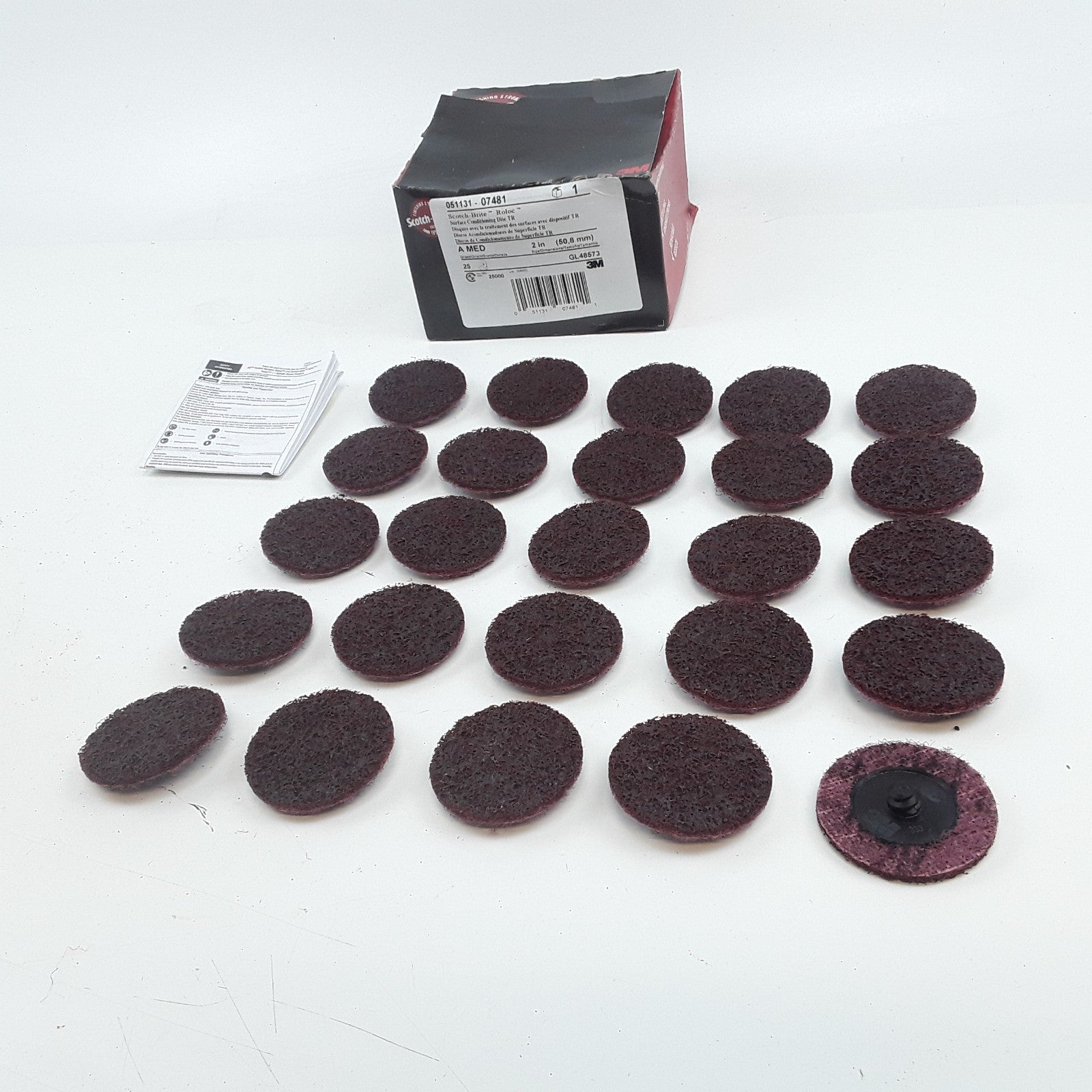 3M Scotch-Brite 051131-07481 Surface Conditioning Roloc Disc Size 2" - Box of 25