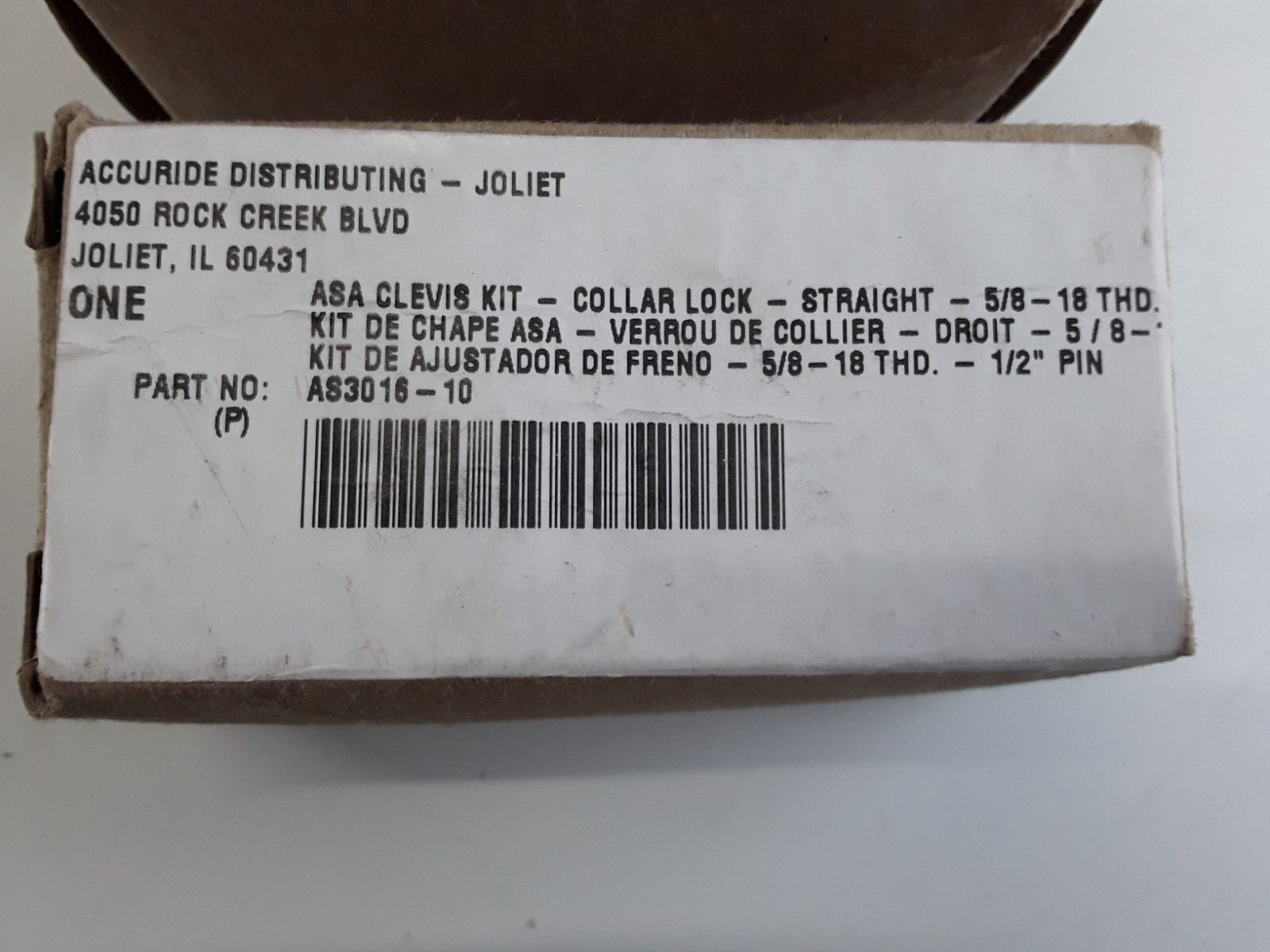 GUNITE AS3016-10 - KIT-CLEVIS 5/8-18 CLR LCK 1/2" Pin Slack Adjuster Clevis Kit - HotCarParts