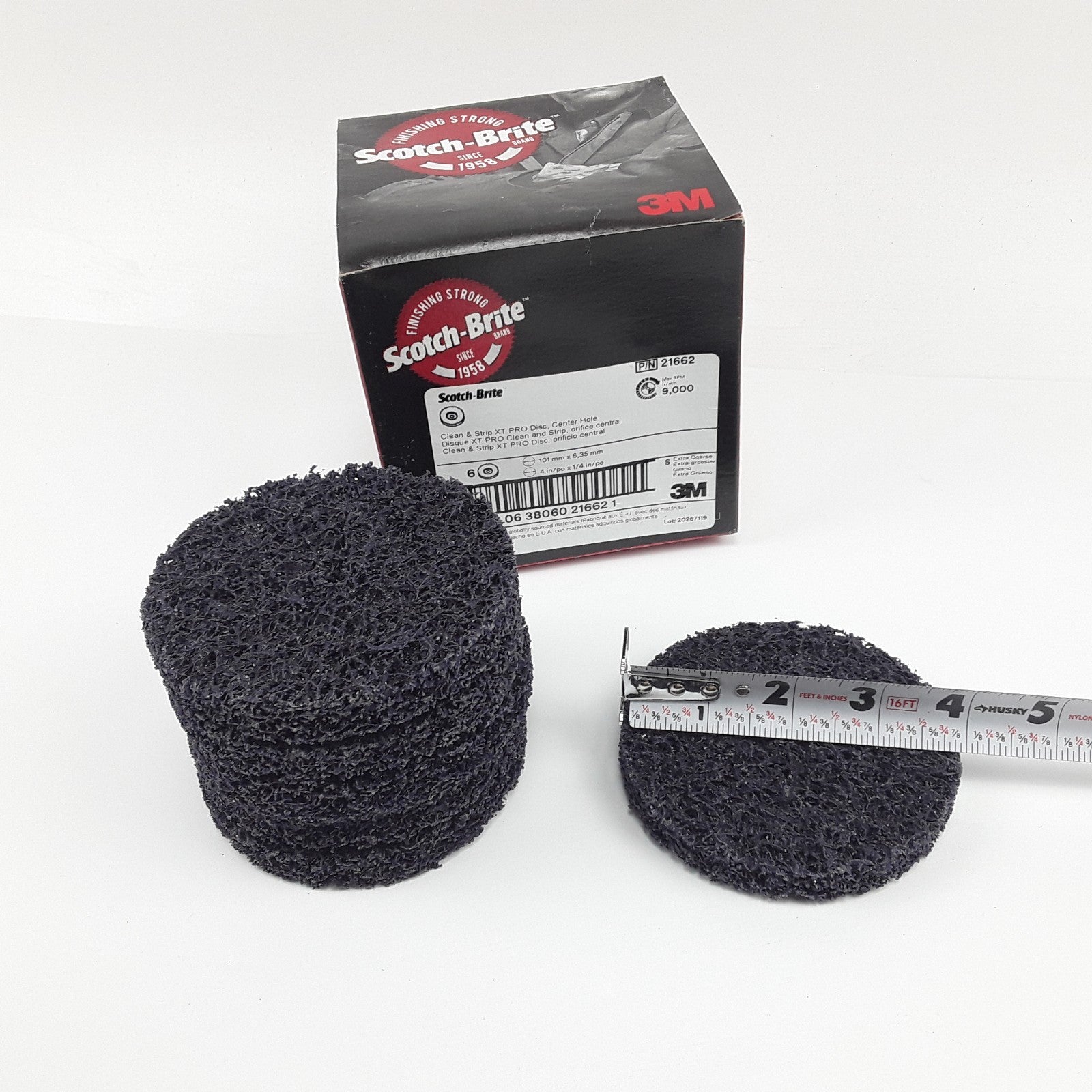 3M Scotch-Brite 21662 Roloc + Clean & Strip XT Pro Disc 101mm X 6,35 mm (6pk)