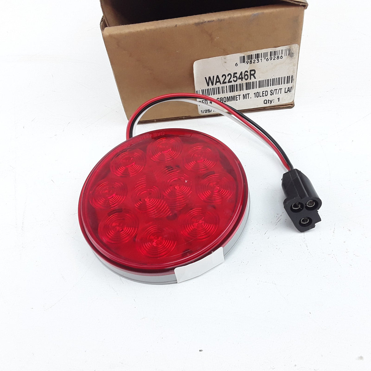 Red 4" Round 10-LED Grommet Mount S/T/T Lamp Box Midwest Truck WA22546R
