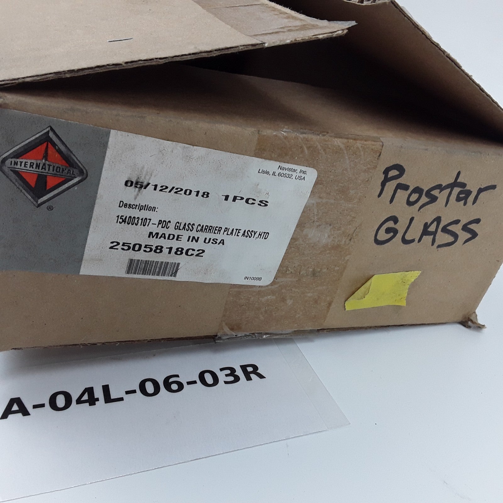 Genuine International 2505818C2 Glass Carrier Plate Fits International ProStar
