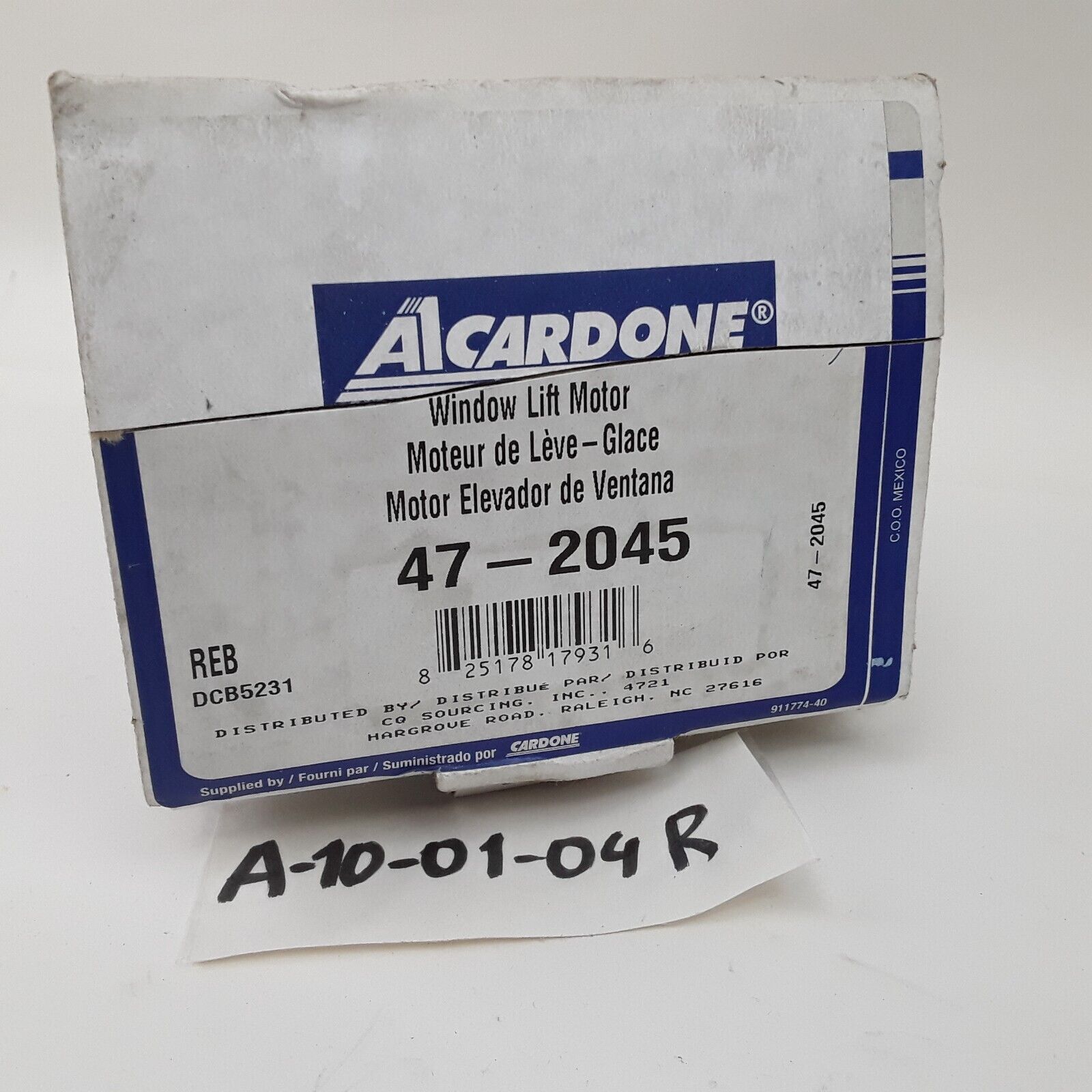 Cardone 47-2045 Front Left Through Hole Power Window Motor For Audi 1998 - 2004