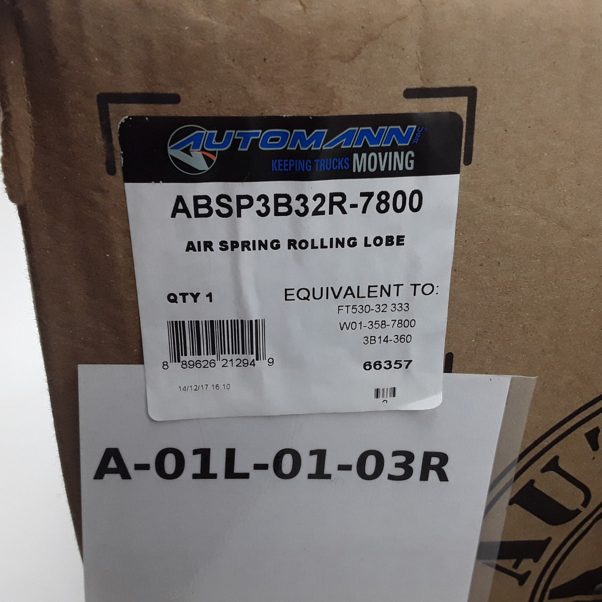 Automann ABSP3B32R-7800 Air Spring Rolling Lobe Triple Convoluted