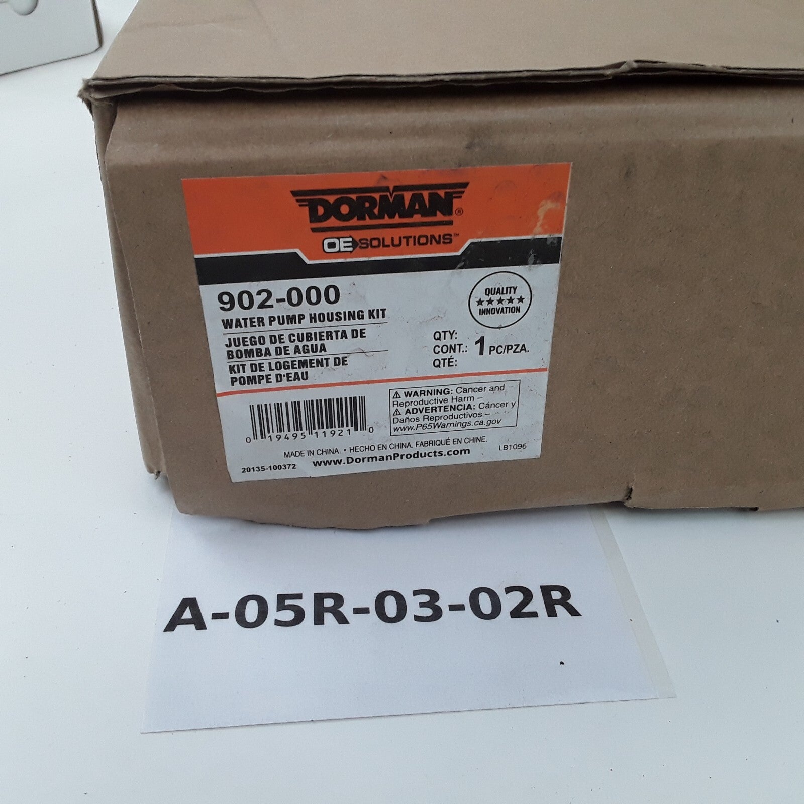 Dorman Engine Water Pump Housing Fits Hyundai Chrysler Dodge Plymouth 1987-2000