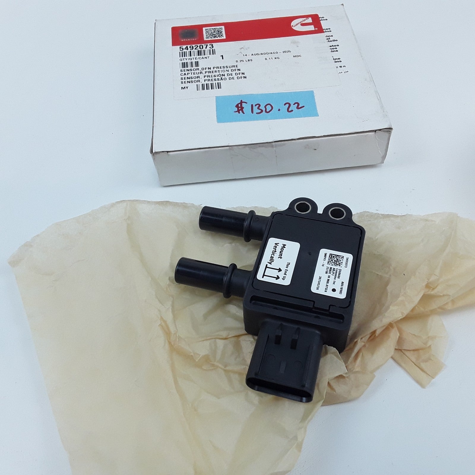 OEM Cummins 5492073 Differential Pressure Sensor EPA17 15 Liter ISX QSX Engines