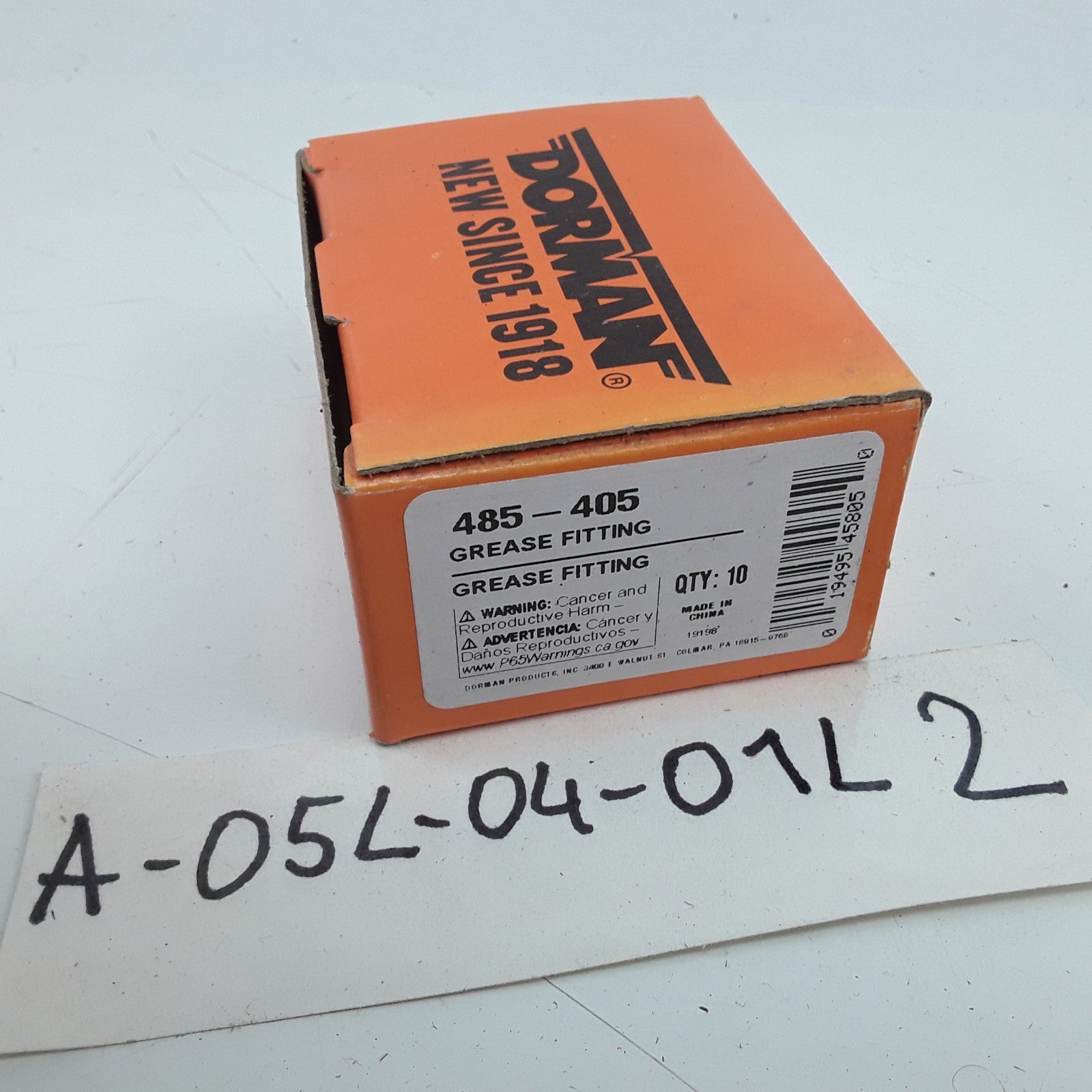 Dorman 485-405 Grease Fitting-90 Degree Brass 1/8 in Pipe Set of 10