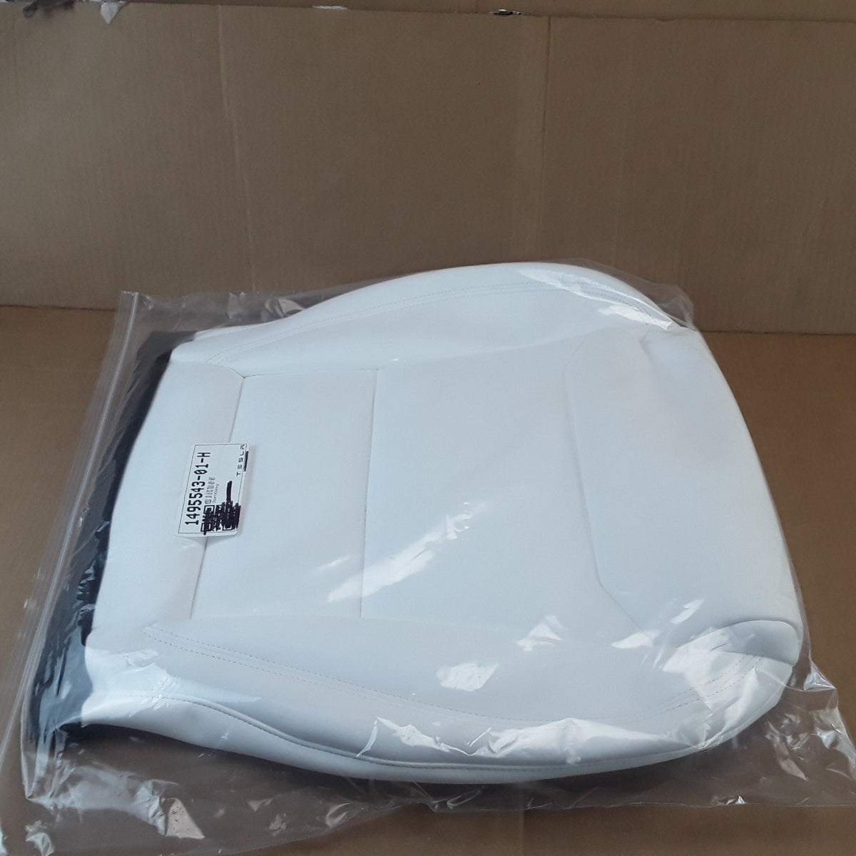1495543-01-H Left White 1st Row Seat Cushion Soft Cover For Tesla Model S X OEM
