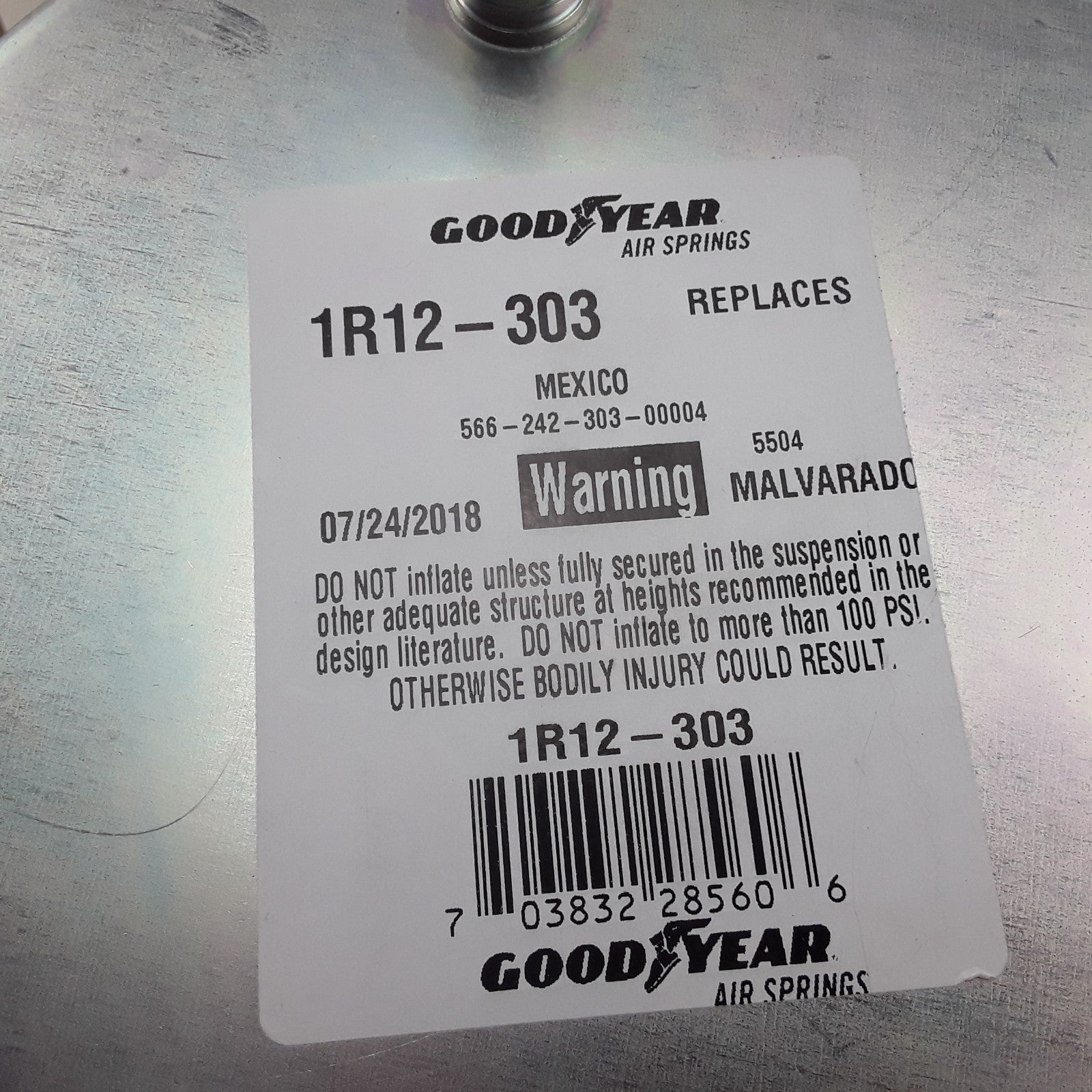 Goodyear 1R12-303 Cushion Rolling Lobe Air Springs High Performance Heavy Duty