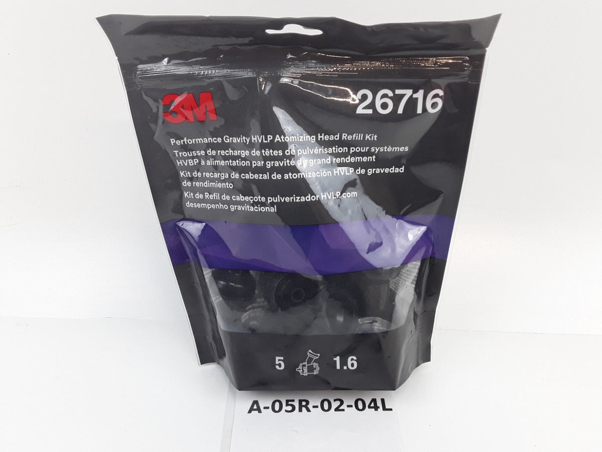 3M 26716 Purple 1.6 mm Gravity HVLP Atomizing Head Refill Pack (5 ct)