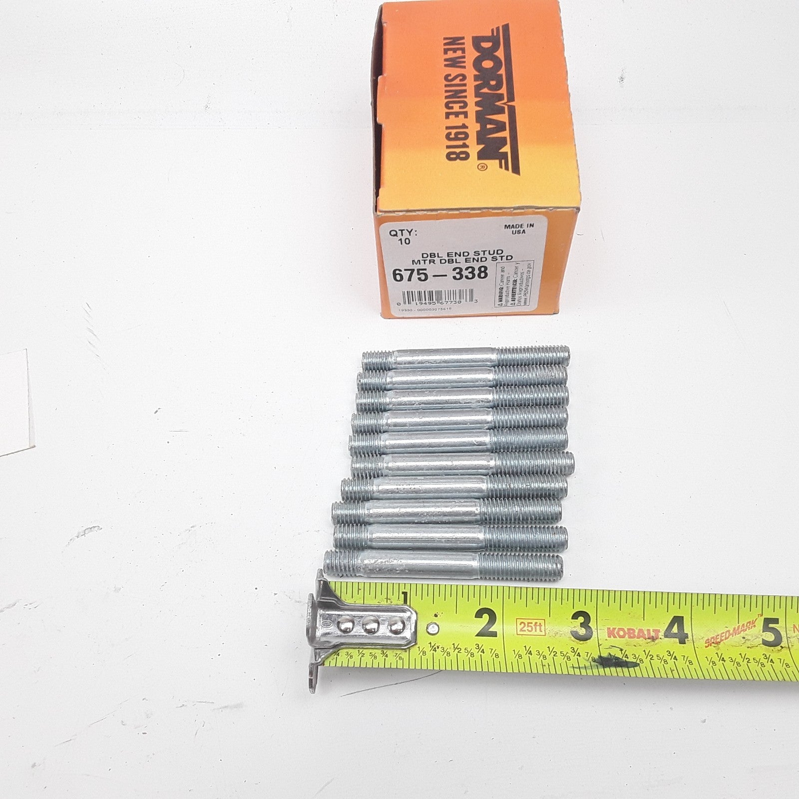 Dorman 675-338 Double Ended Stud Steel M8-1.25 x 24mm & M8-1.25 x 10mm Set of 10