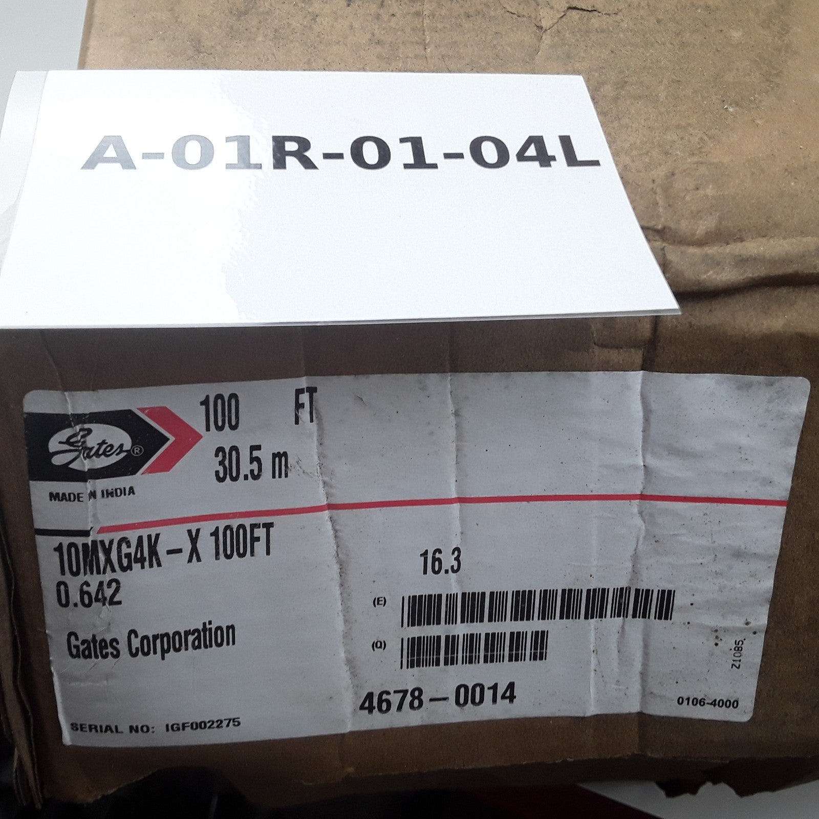 Gates Hydraulic Hose 10MXG 4K Xtra Tuff Plus 100-Feet 5/8" (16mm) , 4060 psi