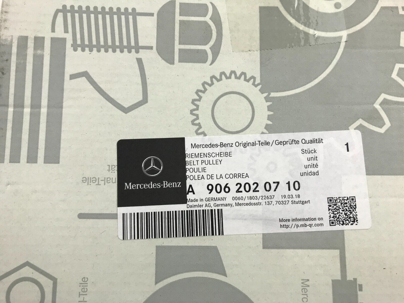 GENUINE OEM Mercedes-Benz BELT PULLY A9062020710 DDE-A9062020710 FAST SHIPPING - HotCarParts