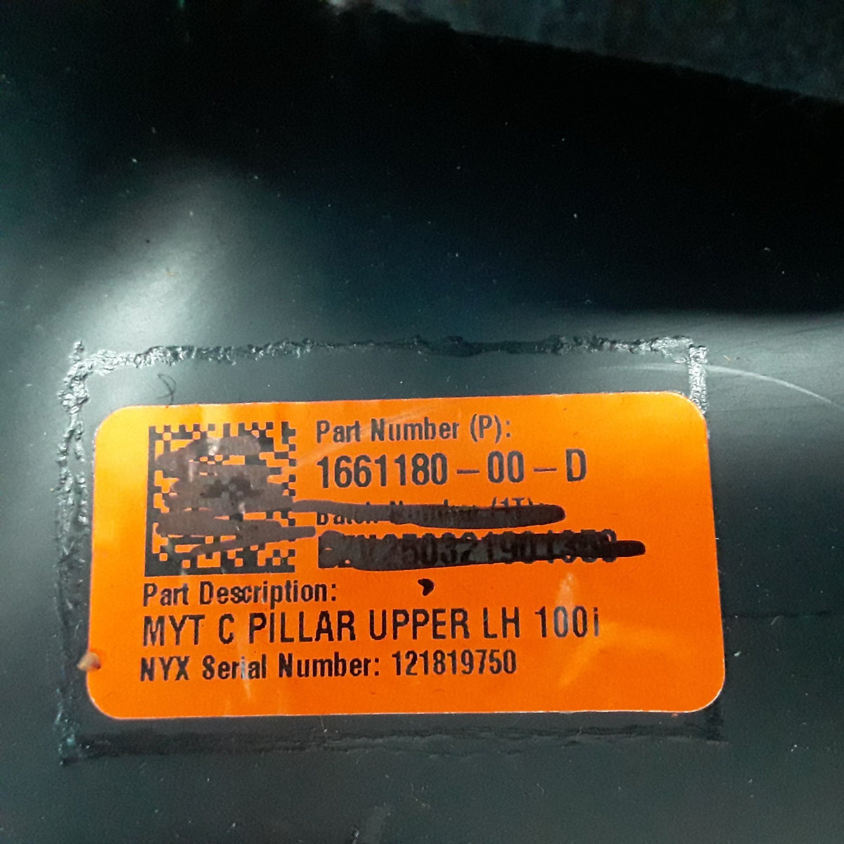 For Tesla Model Y 2020-2024 Rear Left C Pillar Trim Upper OEM 1661180-00-D